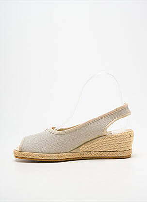 Espadrilles bout ouvert talon de 4 à 6cm gris BAYONA femme