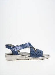 Sandales/nu pieds tissage satiné talon plat jusqu'à 3cm bleu LA VAGUE femme