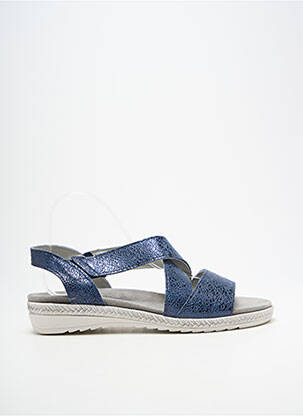 Sandales/nu pieds tissage satiné talon plat jusqu'à 3cm bleu LA VAGUE femme