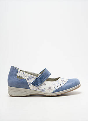 Ballerines fermeture scratch talon plat jusqu'à 3cm bleu BOISSY femme