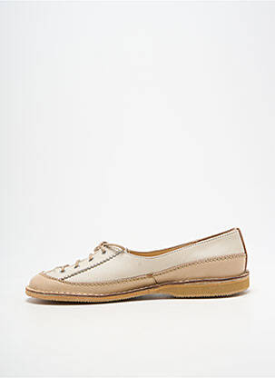 Derbies bout rond talon plat jusqu'à 3cm beige AYOKA femme