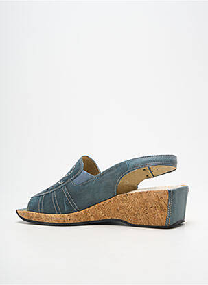 Sandales/nu pieds tissage satiné talon de 4 à 6cm bleu ROHDE femme