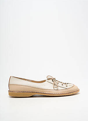 Derbies bout rond talon plat jusqu'à 3cm beige AYOKA femme