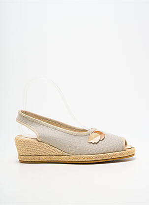 Espadrilles bout ouvert talon de 4 à 6cm gris BAYONA femme