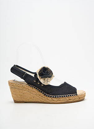 Espadrilles bout ouvert talon de 7 à 9cm noir METAMORF'OSE femme