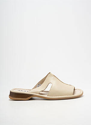Mules/sabots bout ouvert talon plat jusqu'à 3cm beige AKANE femme