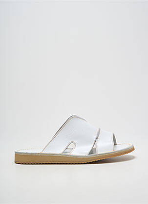 Mules/sabots tissage satiné talon plat jusqu'à 3cm blanc AYOKA femme