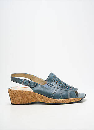 Sandales/nu pieds tissage satiné talon de 4 à 6cm bleu ROHDE femme