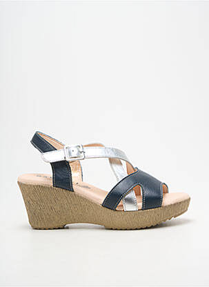 Sandales/nu pieds tissage satiné talon de 7 à 9cm argent BAERCHI femme