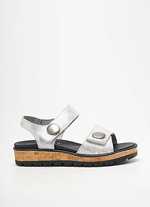 Sandales/nu pieds tissage satiné talon plat jusqu'à 3cm argent LA VAGUE femme