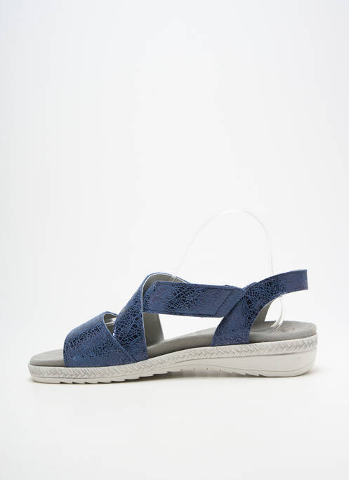 Sandales/nu pieds tissage satiné talon plat jusqu'à 3cm bleu LA VAGUE femme