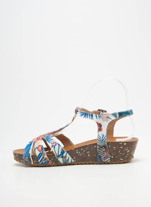 Sandales/nu pieds fermeture boucle(s) talon de 4 à 6cm bleu ELUE PAR NOUS femme
