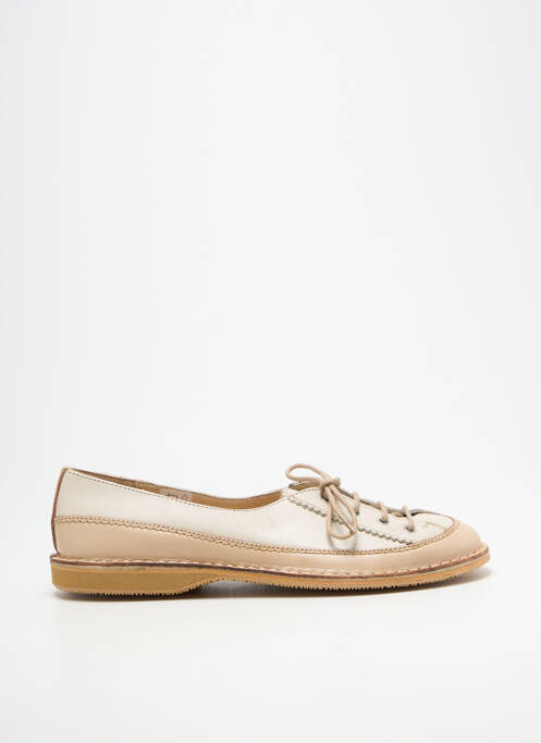Derbies bout rond talon plat jusqu'à 3cm beige AYOKA femme