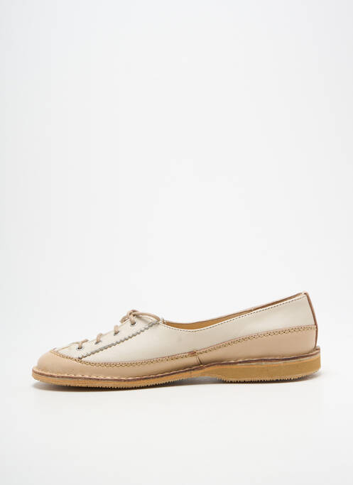 Derbies bout rond talon plat jusqu'à 3cm beige AYOKA femme