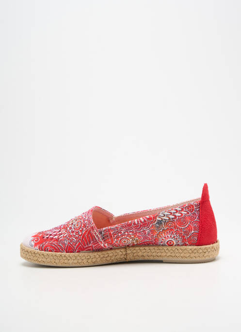 Espadrilles bout rond talon plat jusqu'à 3cm rouge LA VAGUE femme
