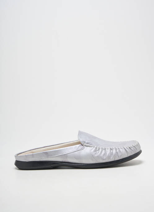 Mules/sabots talon plat jusqu'à 3cm argent BOISSY femme