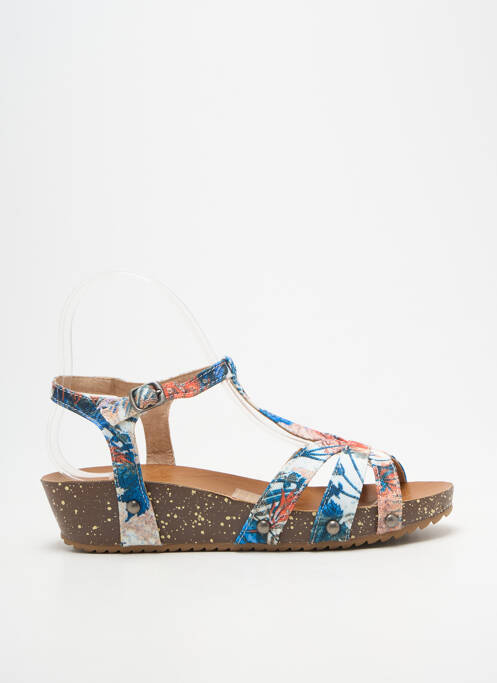 Sandales/nu pieds fermeture boucle(s) talon de 4 à 6cm bleu ELUE PAR NOUS femme