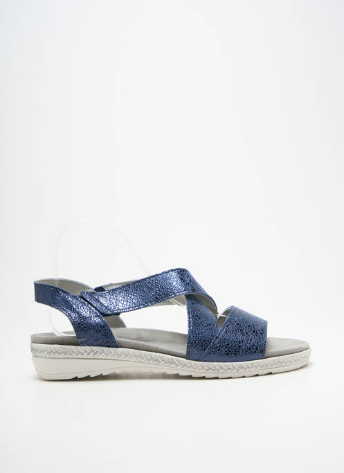 Sandales/nu pieds tissage satiné talon plat jusqu'à 3cm bleu LA VAGUE femme