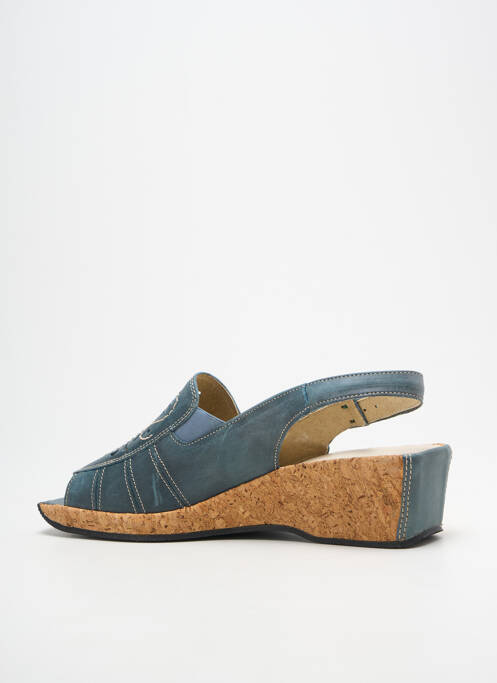 Sandales/nu pieds tissage satiné talon de 4 à 6cm bleu ROHDE femme