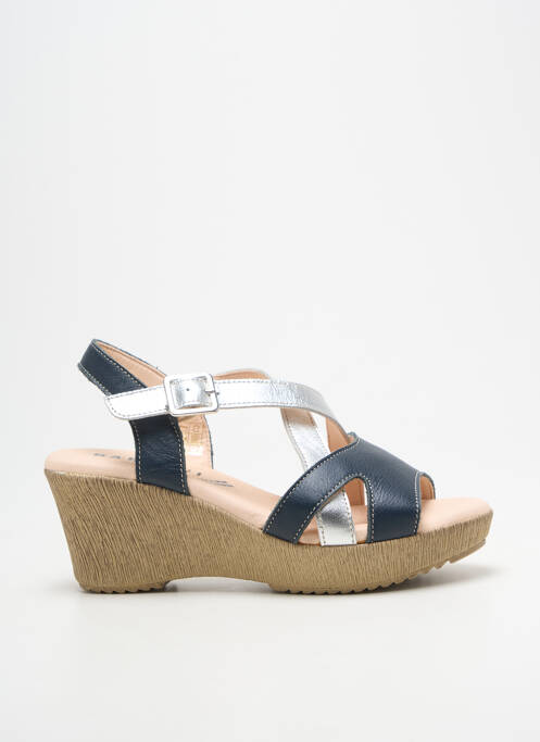 Sandales/nu pieds tissage satiné talon de 7 à 9cm argent BAERCHI femme