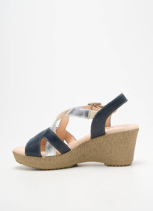 Sandales/nu pieds tissage satiné talon de 7 à 9cm argent BAERCHI femme