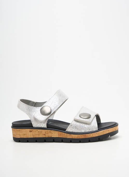 Sandales/nu pieds tissage satiné talon plat jusqu'à 3cm argent LA VAGUE femme