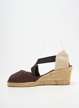 Espadrilles bout ouvert talon de 7 à 9cm marron BAYONA femme