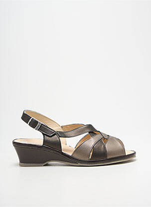 Sandales/nu pieds tissage satiné talon de 4 à 6cm marron BOISSY femme