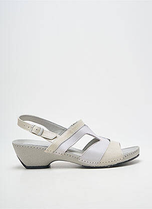 Sandales/nu pieds tissage satiné talon de 4 à 6cm beige BOISSY femme