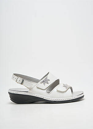 Sandales/nu pieds matière lisse talon de 4 à 6cm blanc BOISSY femme