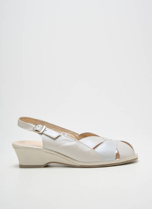 Sandales/nu pieds tissage satiné talon de 4 à 6cm beige BOISSY femme