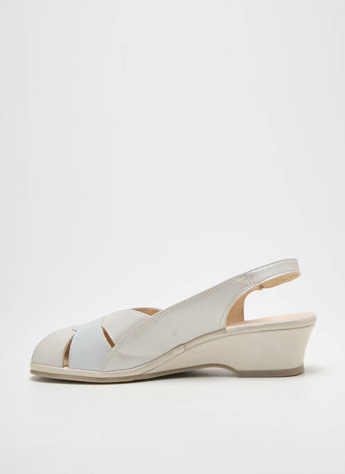 Sandales/nu pieds tissage satiné talon de 4 à 6cm beige BOISSY femme