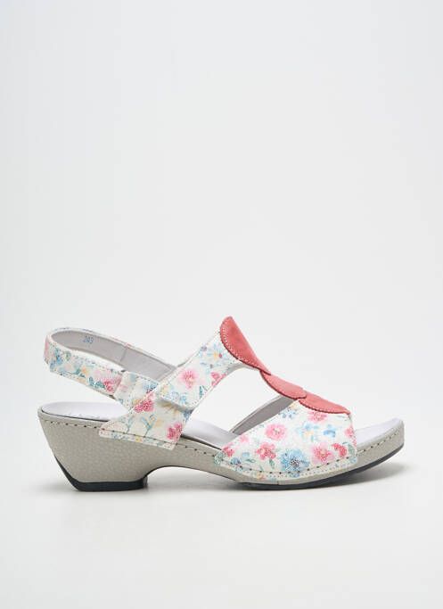 Sandales/nu pieds tissage satiné talon de 4 à 6cm blanc BOISSY femme