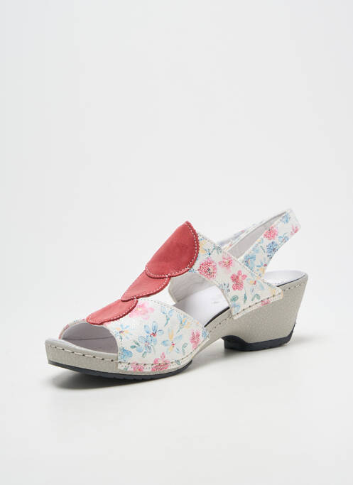 Sandales/nu pieds tissage satiné talon de 4 à 6cm blanc BOISSY femme