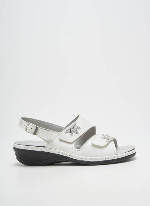 Sandales/nu pieds matière lisse talon de 4 à 6cm blanc BOISSY femme