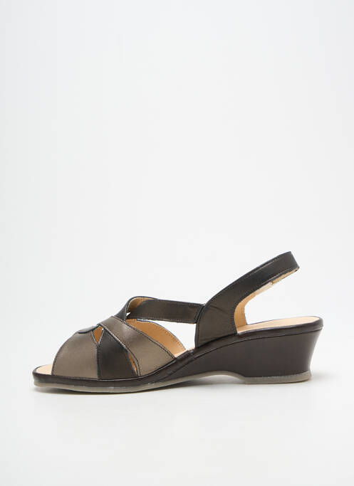 Sandales/nu pieds tissage satiné talon de 4 à 6cm marron BOISSY femme