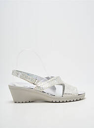 Sandales/nu pieds tissage satiné talon de 4 à 6cm argent BOISSY femme