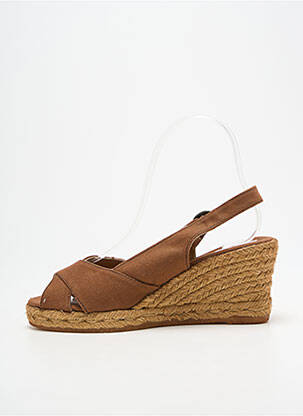 Espadrilles fermeture boucle(s) talon de 7 à 9cm marron LA VAGUE femme