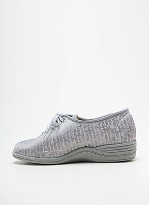 Chaussons/pantoufles tissage satiné talon plat jusqu'à 3cm gris LA VAGUE femme