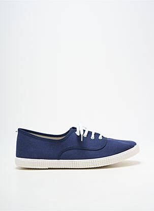 Baskets bout rond talon plat jusqu'à 3cm bleu LA VAGUE femme