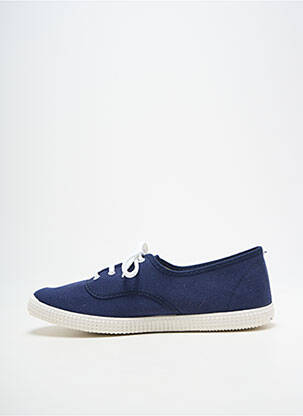 Baskets bout rond talon plat jusqu'à 3cm bleu LA VAGUE femme