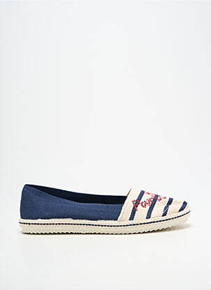 Espadrilles tissage satiné talon plat jusqu'à 3cm bleu LA VAGUE femme