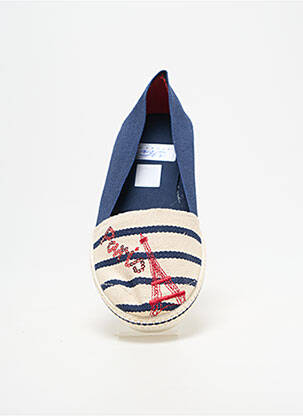 Espadrilles tissage satiné talon plat jusqu'à 3cm bleu LA VAGUE femme