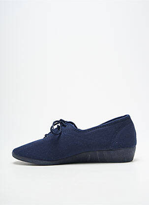 Chaussons/pantoufles fermeture lacets talon plat jusqu'à 3cm bleu BAYONA femme
