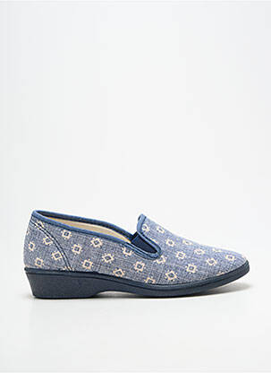 Chaussons/pantoufles bout rond talon plat jusqu'à 3cm bleu LA VAGUE femme