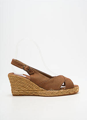 Espadrilles fermeture boucle(s) talon de 7 à 9cm marron LA VAGUE femme