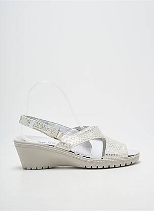 Sandales/nu pieds tissage satiné talon de 4 à 6cm argent BOISSY femme