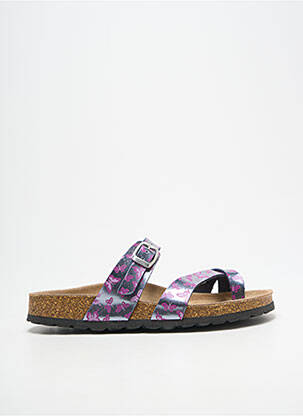 Tongs voute plantaire talon plat jusqu'à 3cm argent BIO TIME femme