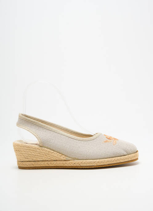 Espadrilles bout rond talon de 4 à 6cm beige BAYONA femme