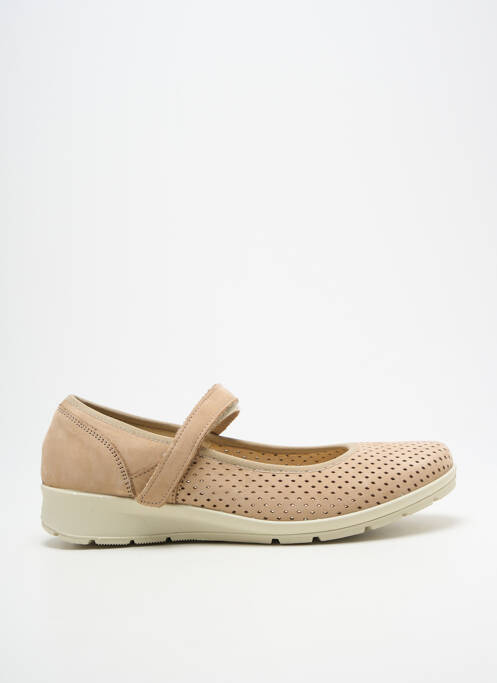 Ballerines nubuck talon plat jusqu'à 3cm beige ENVAL SOFT femme
